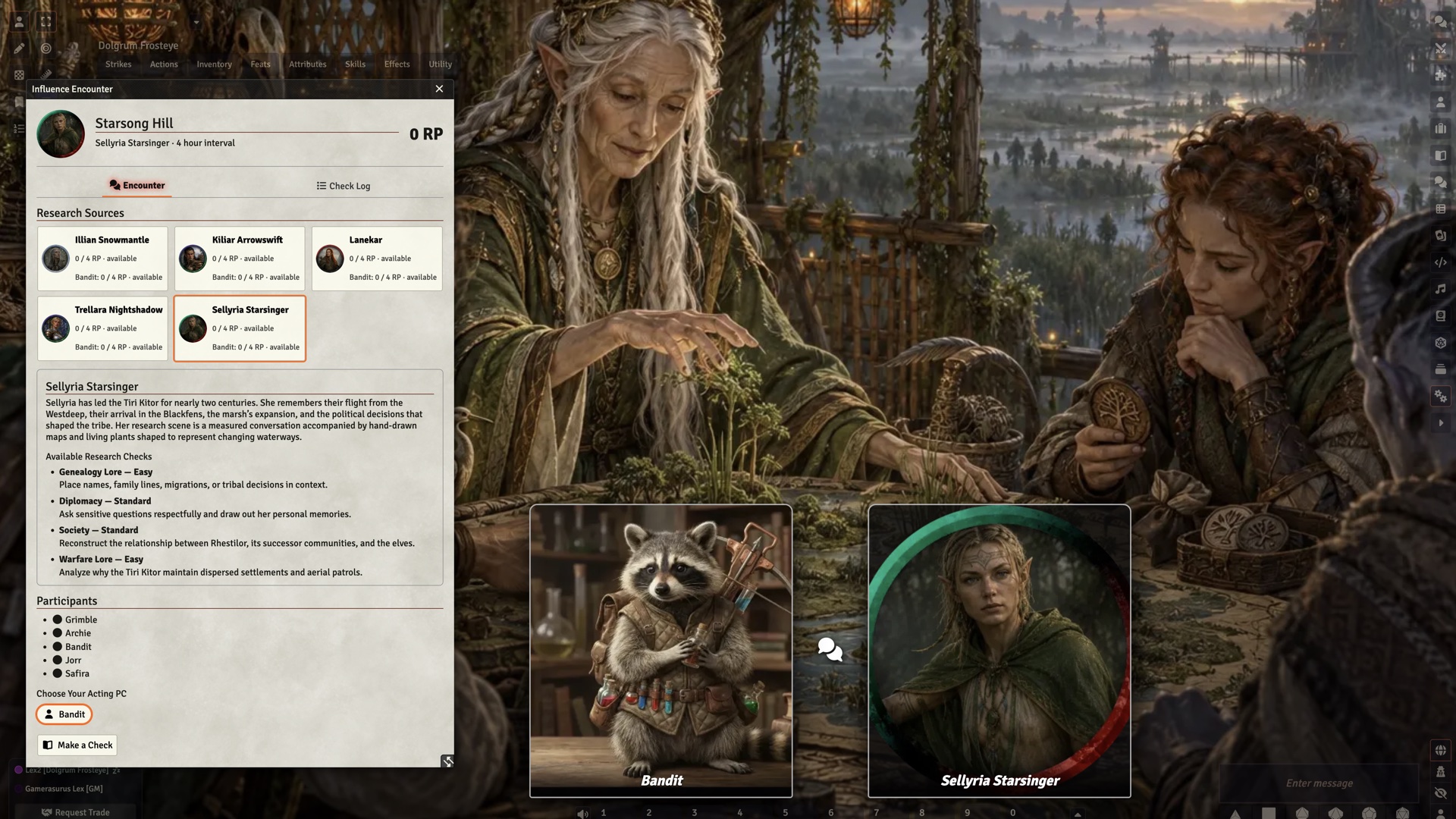 Custom investigation tools at Lex’s table